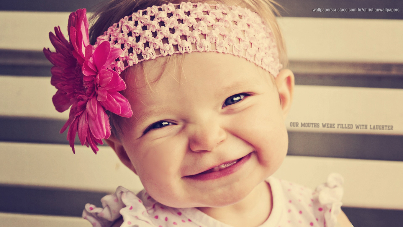 Our Mouths Were Filled With Laughter Christian Wallpaper - Baby Smiling Images Hd - HD Wallpaper 
