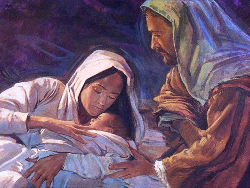 Mary Joseph Baby Jesus - HD Wallpaper 