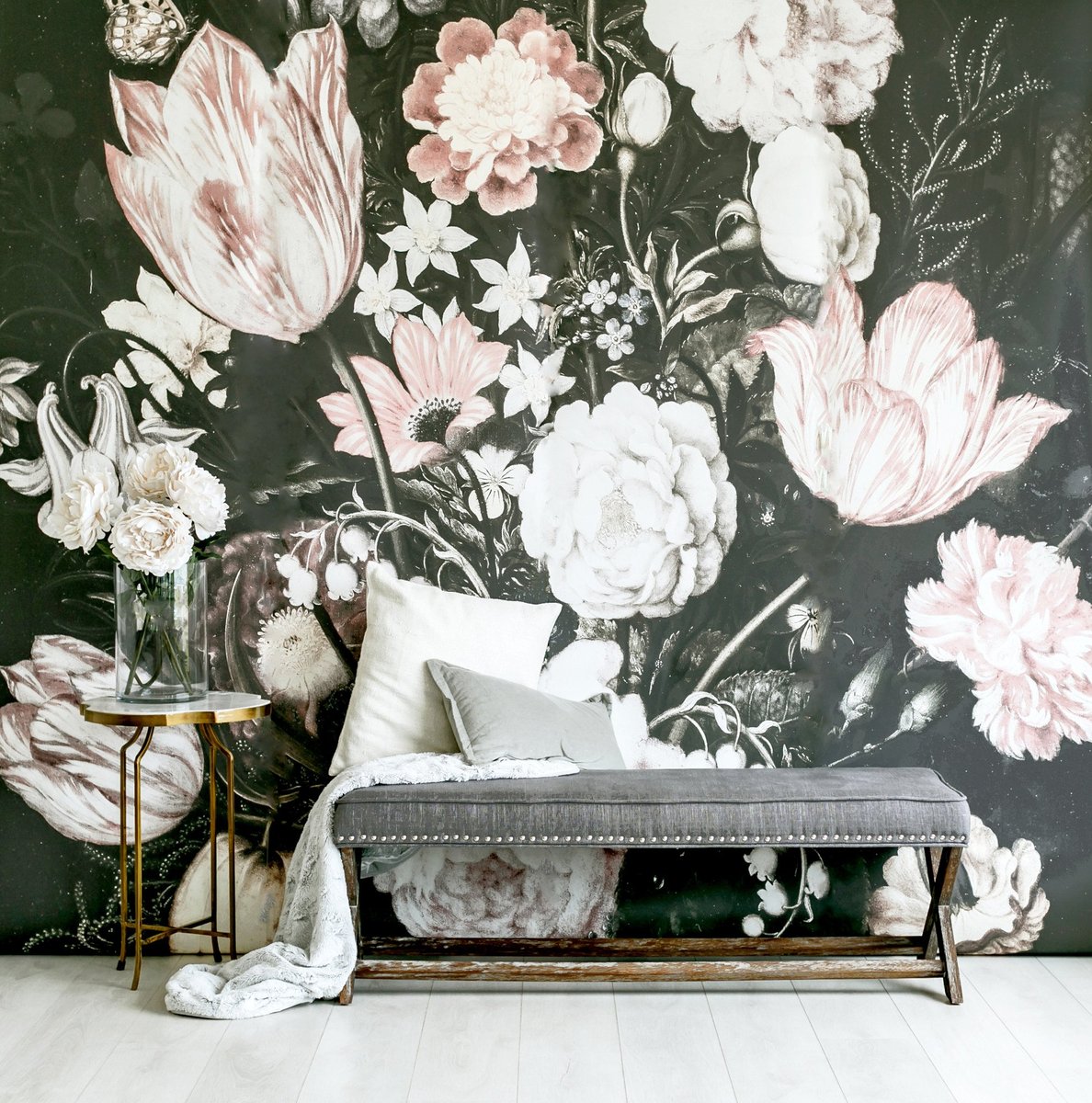 Anewall Floral Mural - HD Wallpaper 