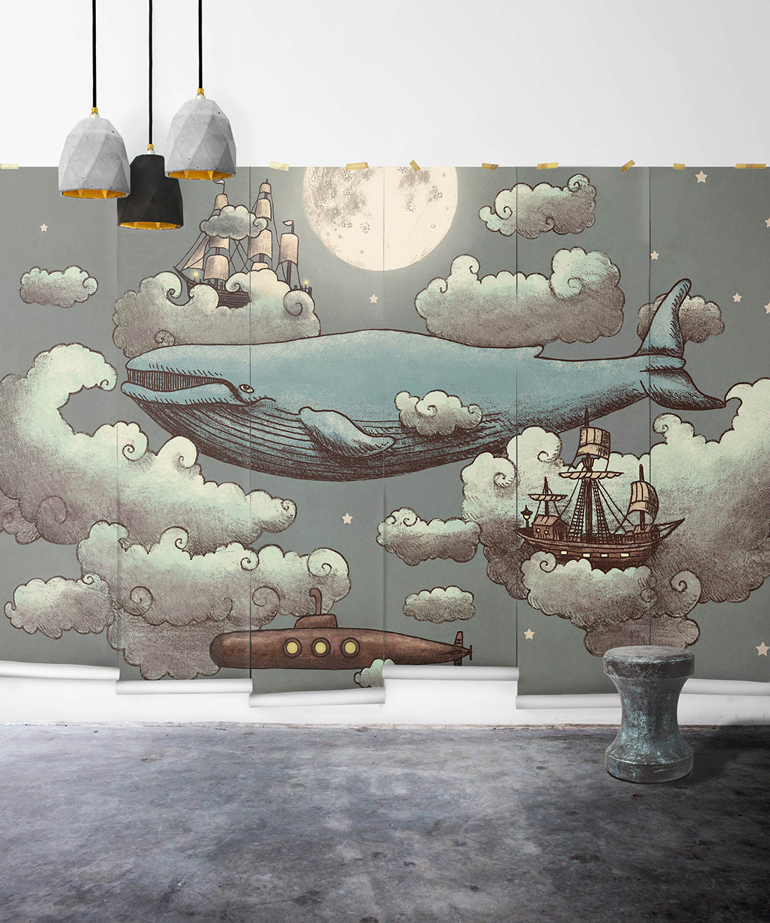 Ocean Meets Sky Mural - HD Wallpaper 