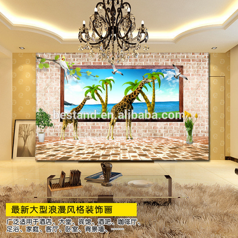 High Quality Giraffe 3d Brick Wall Mural/wallpaper - Wallpaper - HD Wallpaper 