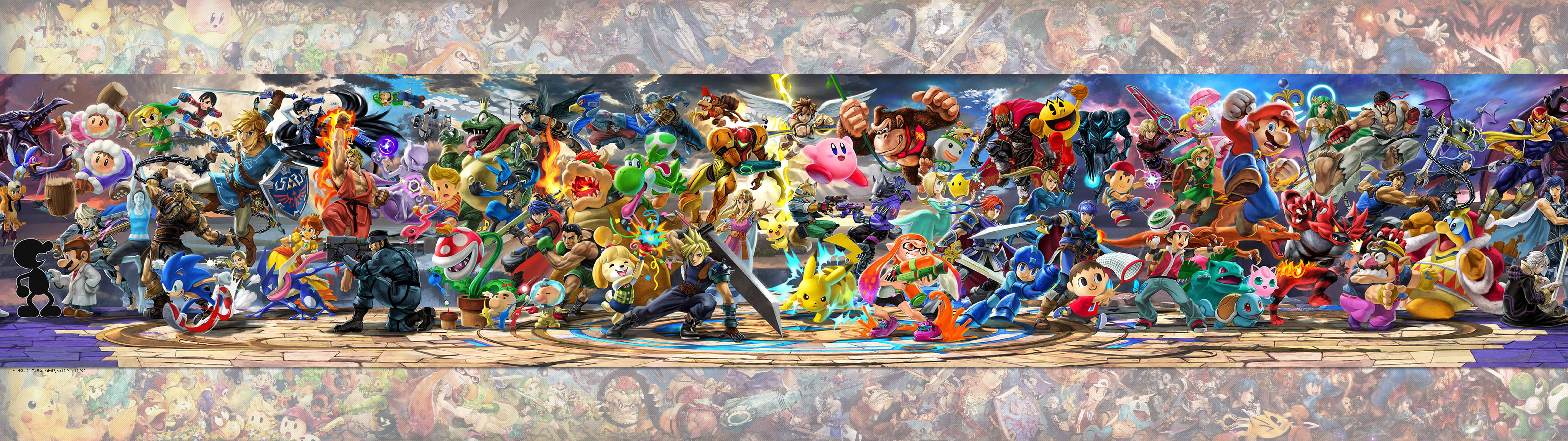 Super Smash Bros Ultimate Mural - HD Wallpaper 