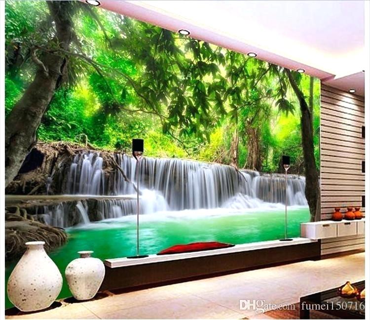 Jungle Wall Mural Customized Photo Wallpaper Wall Murals - 3d Background Design Nature - HD Wallpaper 
