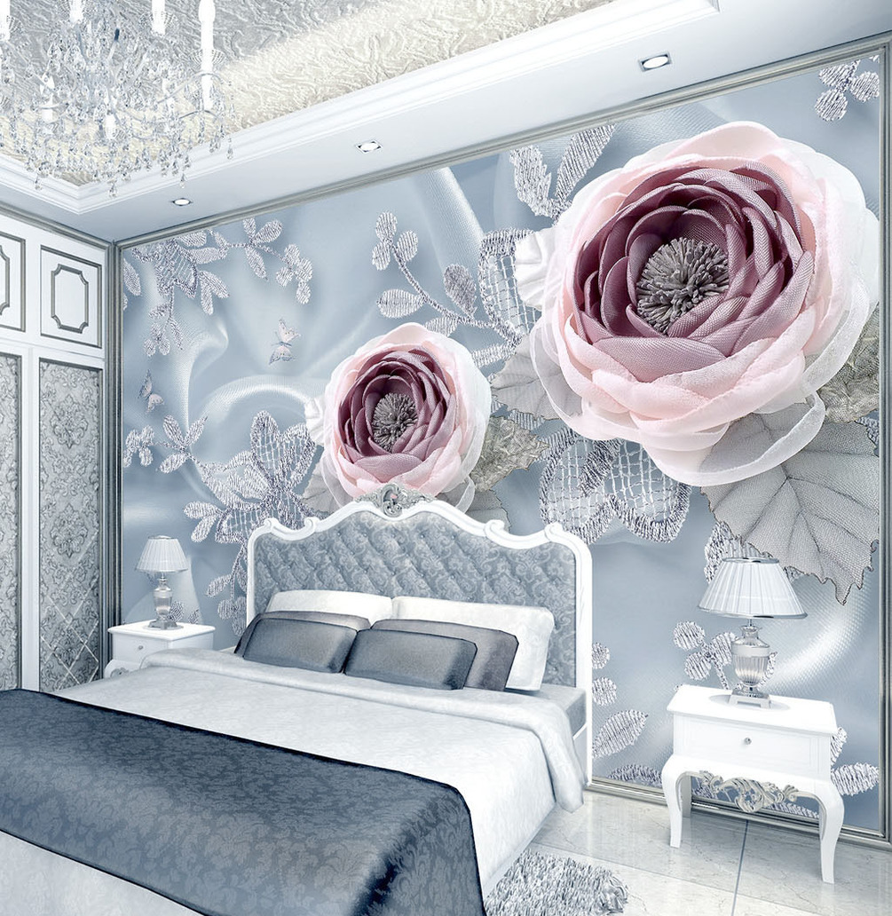 Wall Mural Wallpaper, Pink And Room - 3d Wall Texture Design For Bedroom - HD Wallpaper 