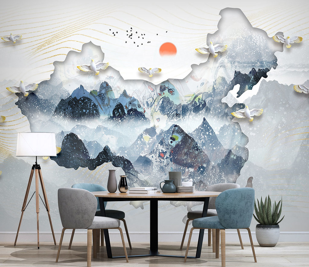 Wall Mural Wallpaper, Room And Wall - Scandinavian Wall Mural - HD Wallpaper 