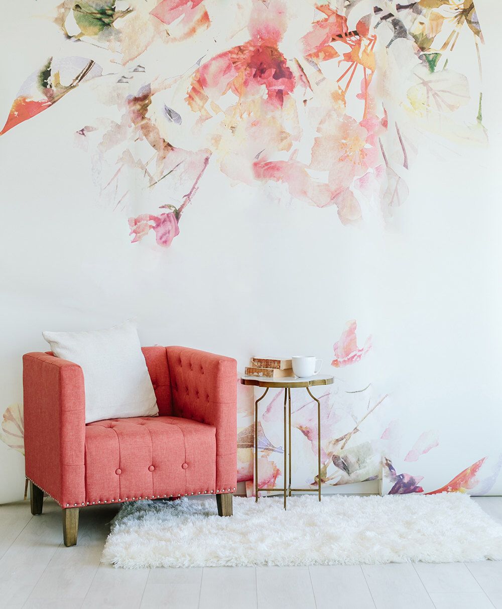 Large Floral Wall Decal - HD Wallpaper 