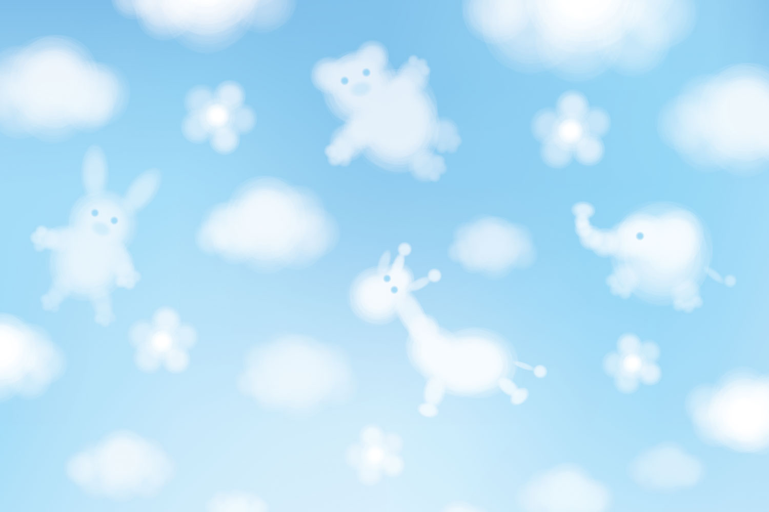 Animal Clouds - Back Ground Baby Blue - HD Wallpaper 