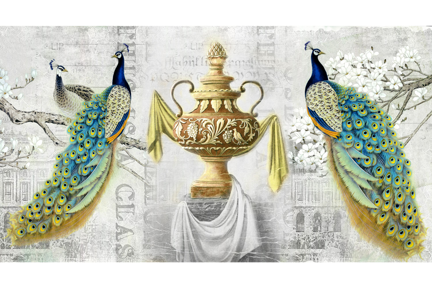 Fantasy Peacocks - 孔雀 - HD Wallpaper 