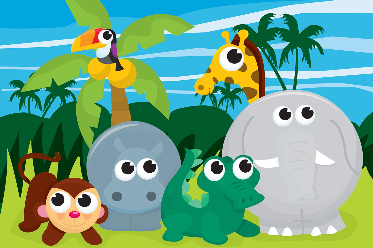 Beady Jungle - Vector Graphics - HD Wallpaper 