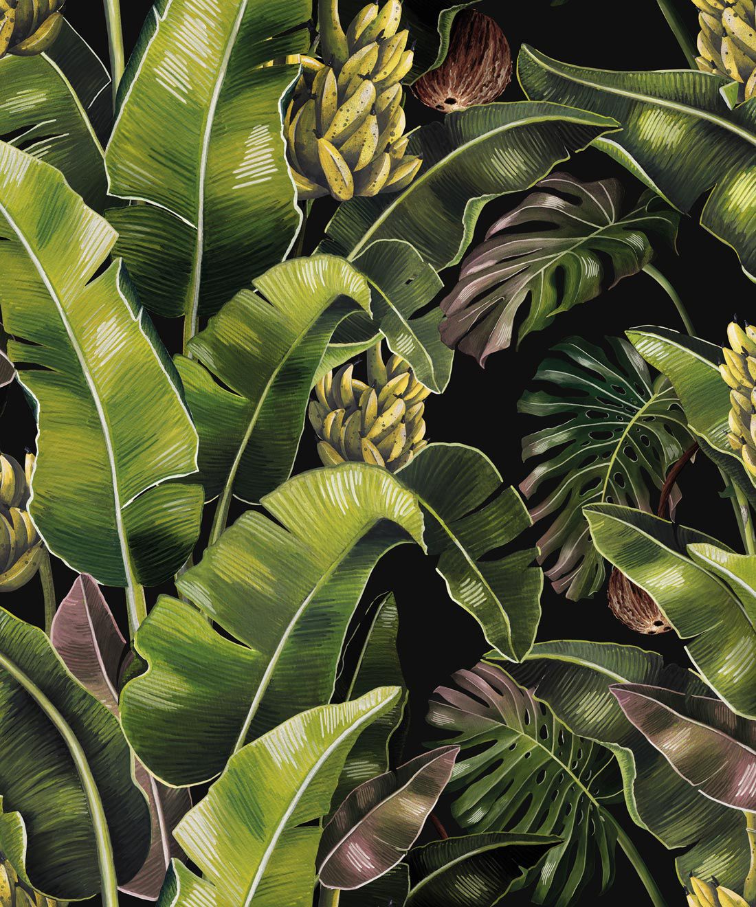 Blue Banana Leaf Print - HD Wallpaper 