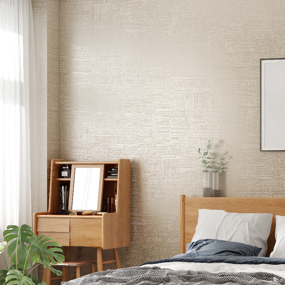 Bedroom Modern Beige Wallpaper Wallpaper Texture - HD Wallpaper 