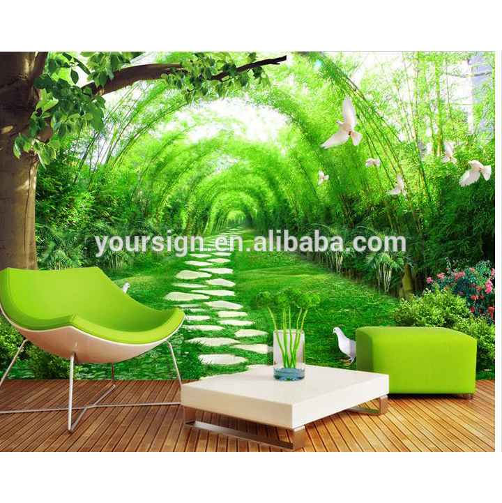 Nature Scenery Wallpaper Pvc 3d Wall Murals For Home - 3d Wallpapers For Patio Wall - HD Wallpaper 