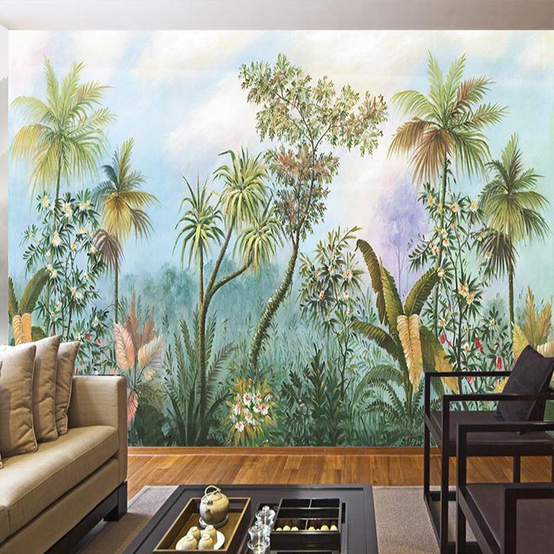 Hand Painted Forest Wall Murals - HD Wallpaper 