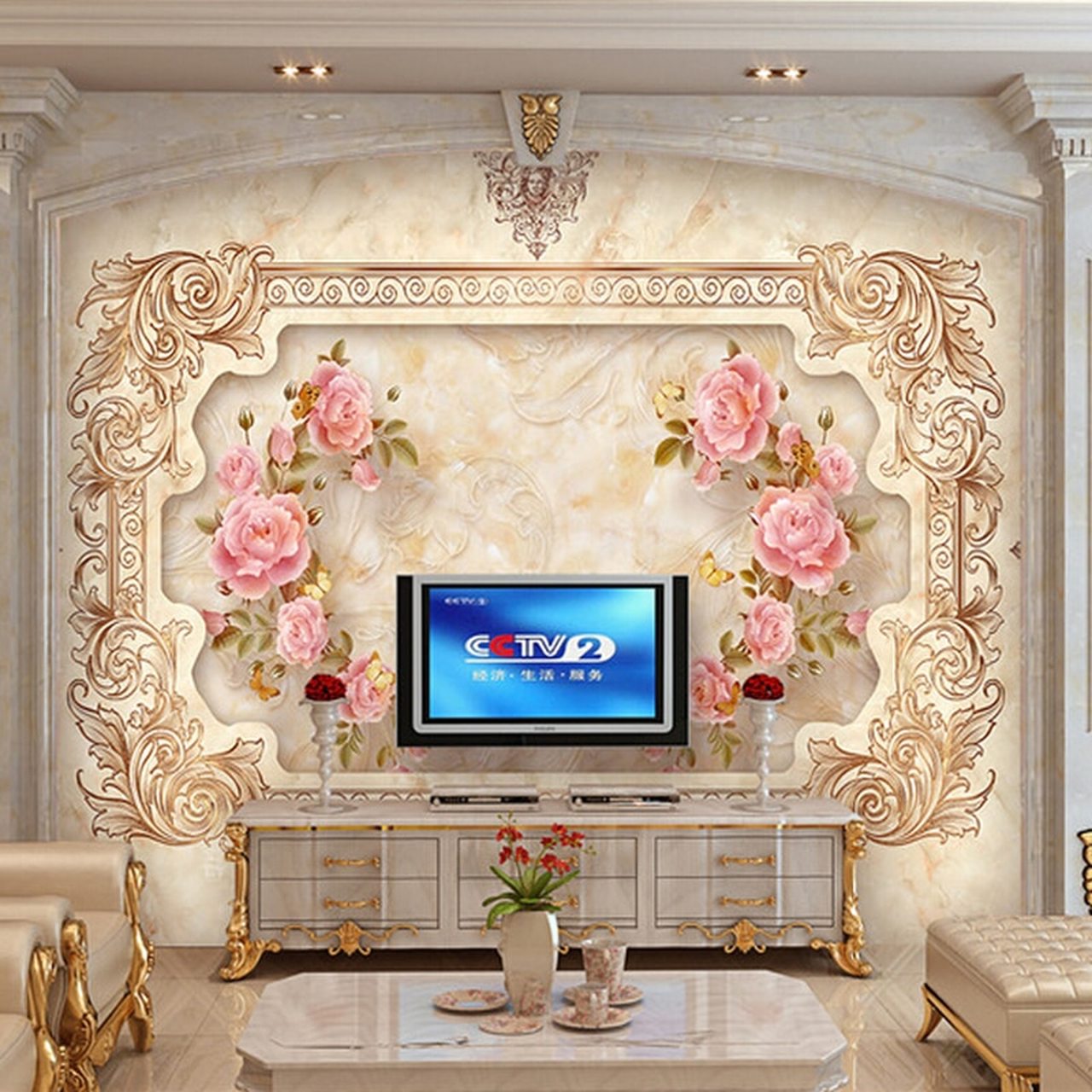 Paper Flower Wall For Bedroom - HD Wallpaper 
