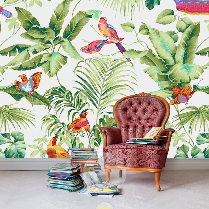 Mural Tropical Rainforest Wallpaper Download - HD Wallpaper 