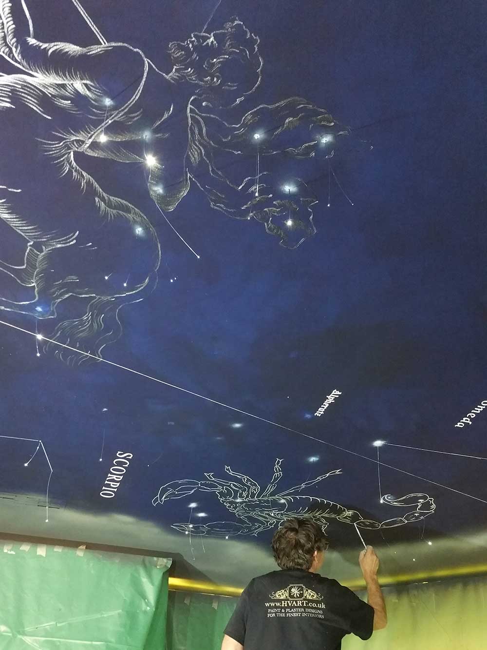 Night Sky Ceiling Mural - HD Wallpaper 