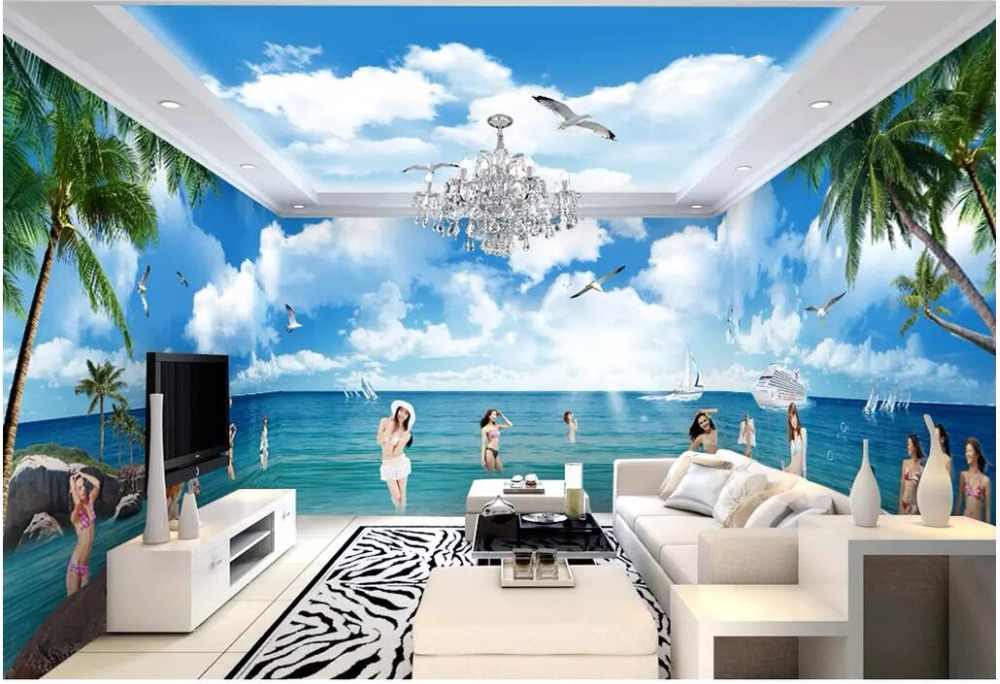 3d Room Wallpaper Landscape Custom Mural Photo Beautiful - 3d Room Painting - HD Wallpaper 