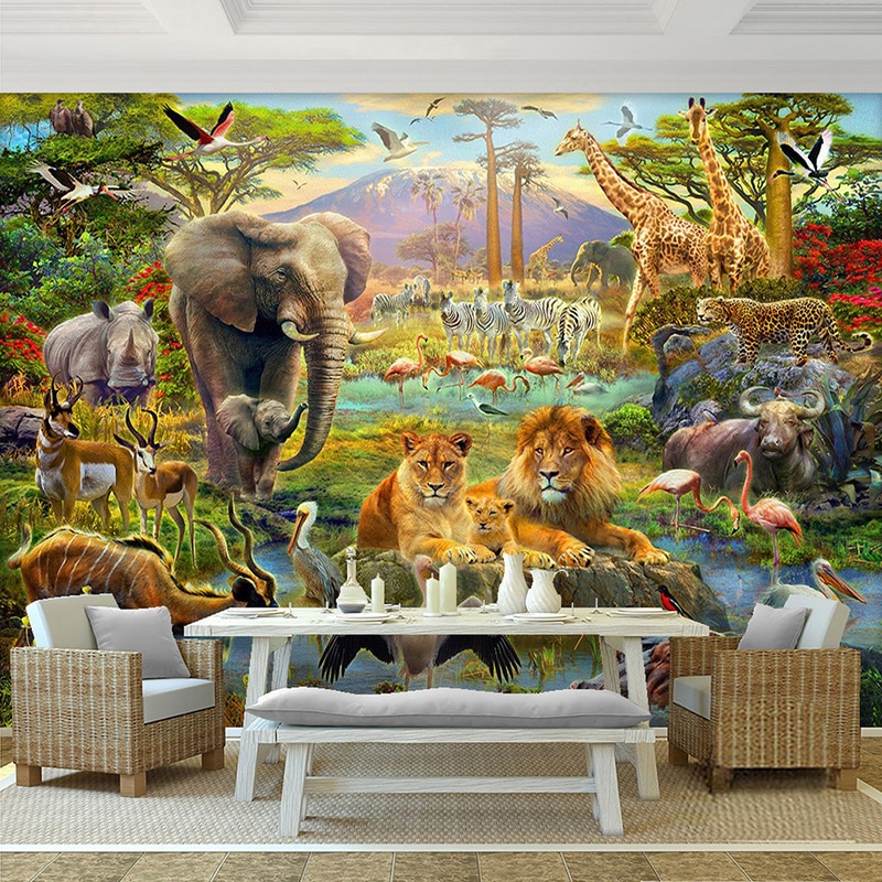 Wildlife Wall Painting - HD Wallpaper 
