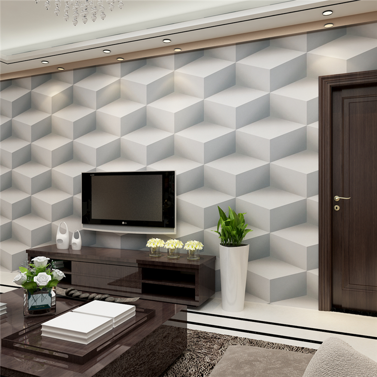 Italian Style 3d Effect Geometric Wallpaper For Study - Papel De Parede Em 3d Para Sala - HD Wallpaper 