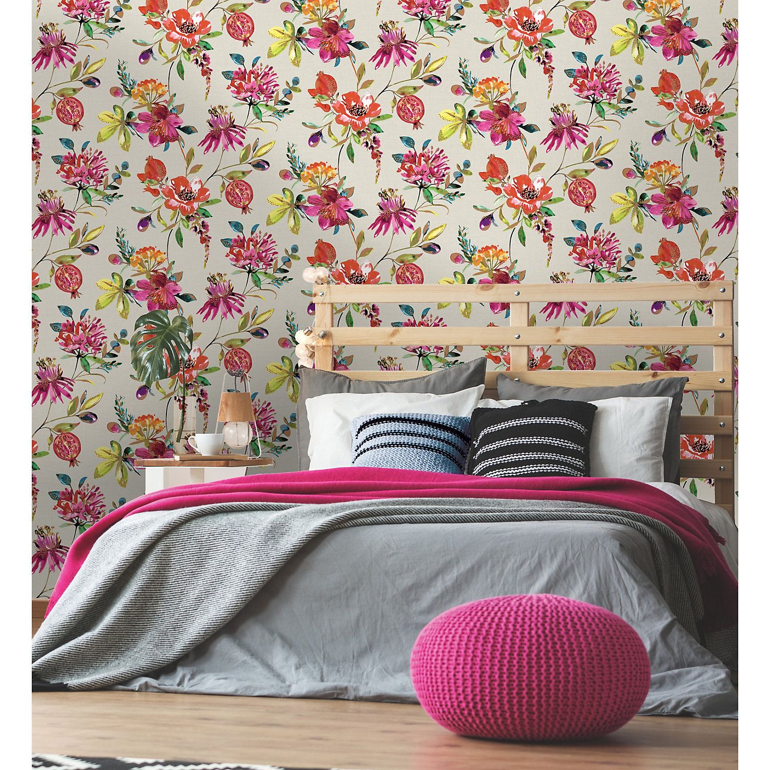 Pomegranate Wallpaper Bedroom - HD Wallpaper 