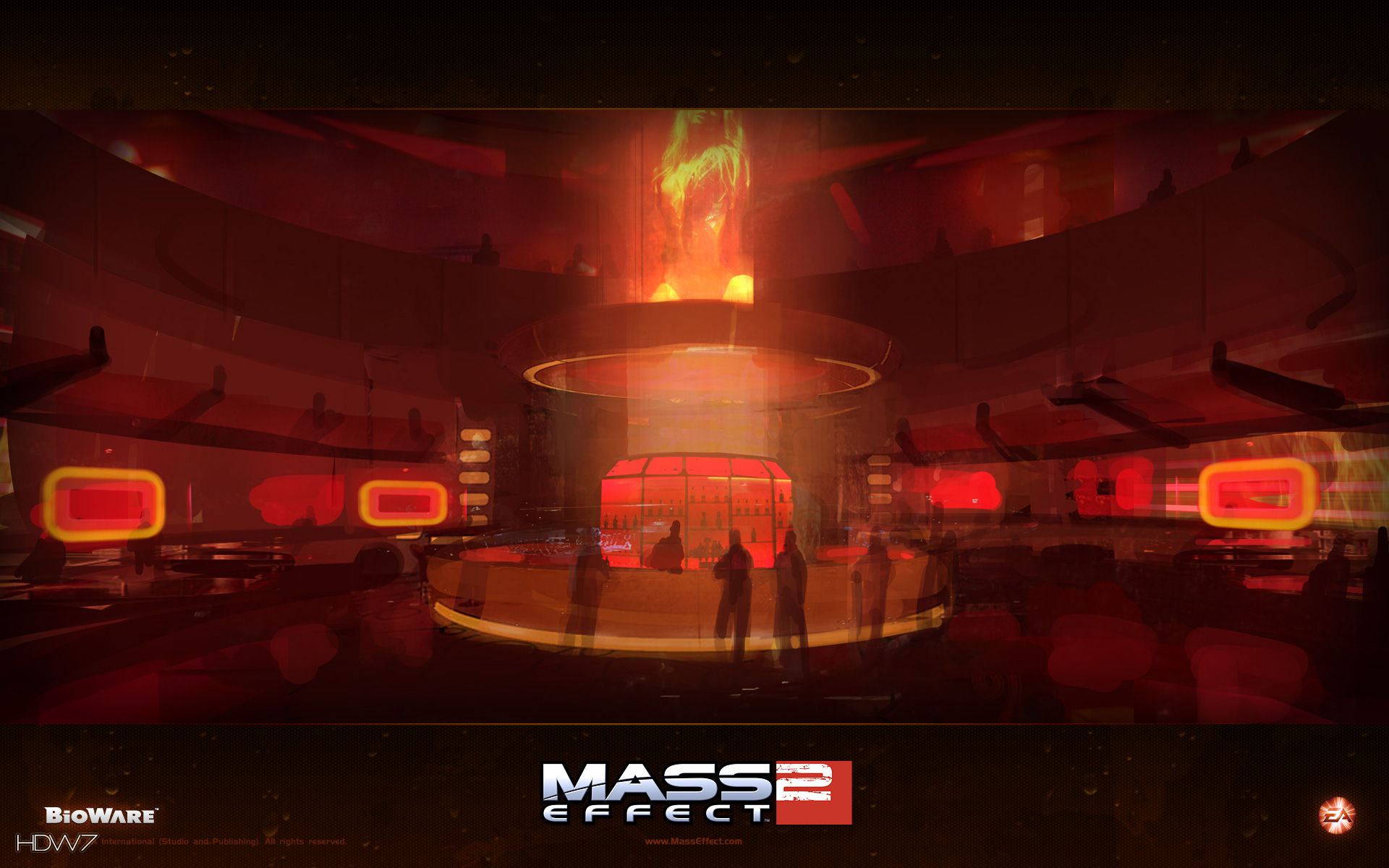 Mass Effect 2 Teasing Hologram Widescreen Wallpaper - Mass Effect Omega Bar - HD Wallpaper 