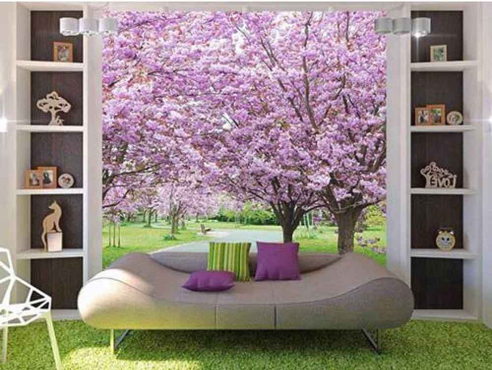 Tree Leaves 3d Wallpaper - Almirah Painting Ideas - HD Wallpaper 