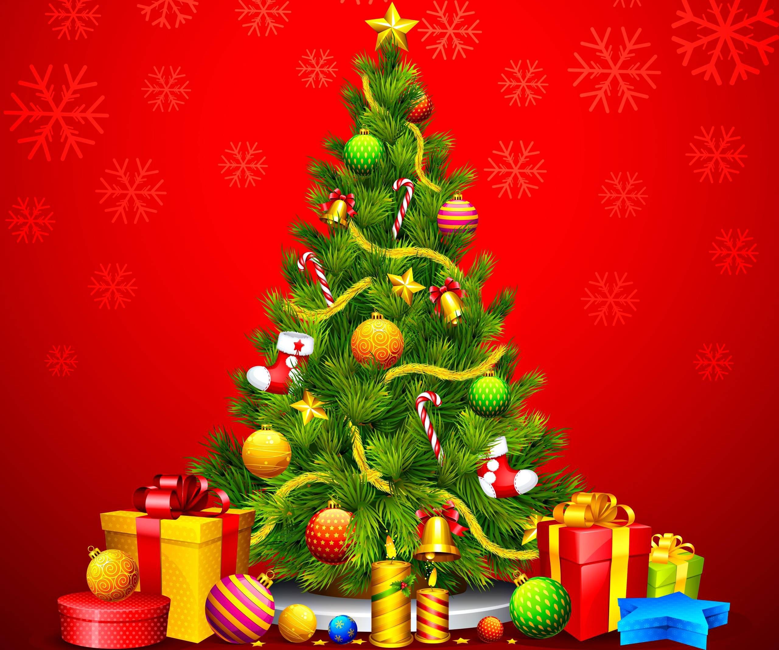 3d Christmas Wallpaper Desktops - Christmas Tree Background Hd - HD Wallpaper 