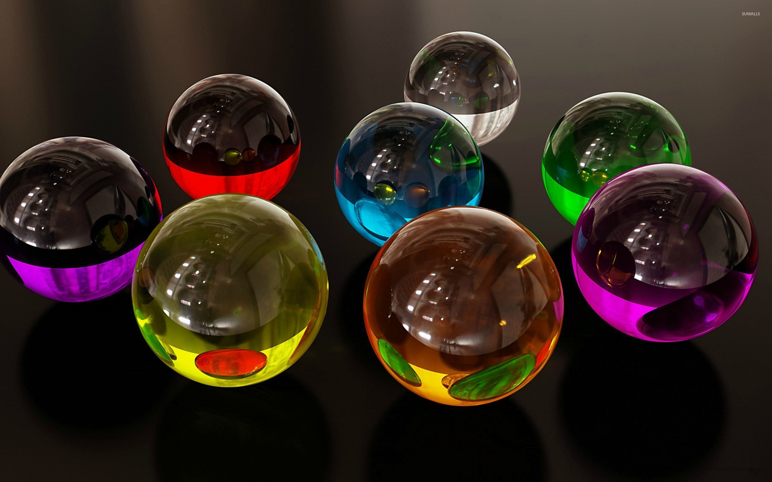 3d Wallpaper Marbles - HD Wallpaper 