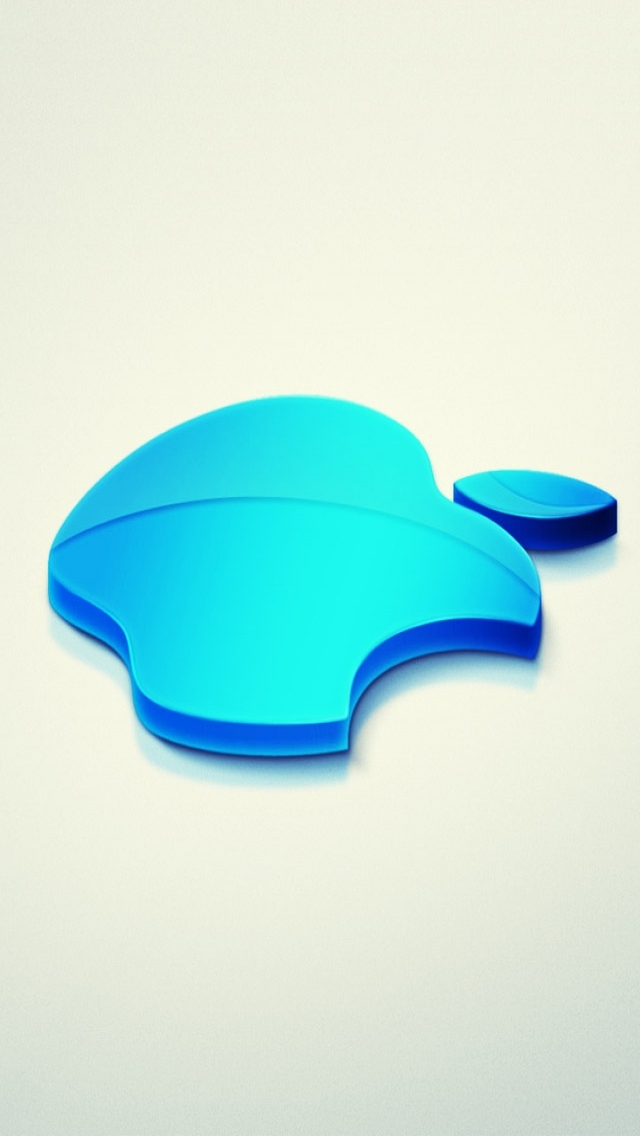 Blue 3d Apple Logo - Blue Apple Logo Wallpaper For Iphone 8 - HD Wallpaper 