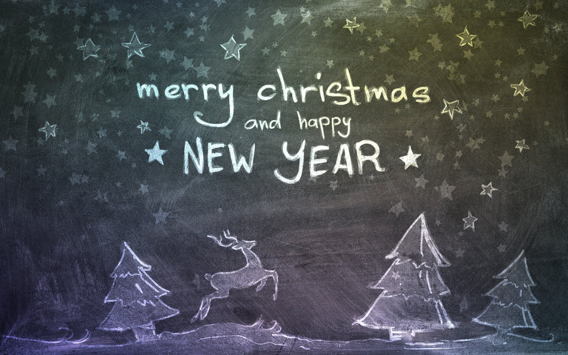 Simple Merry Christmas And Happy New Year - HD Wallpaper 