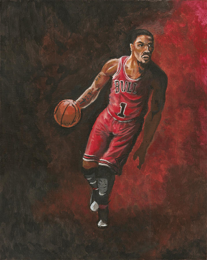 Derrick Rose Bulls Art - HD Wallpaper 