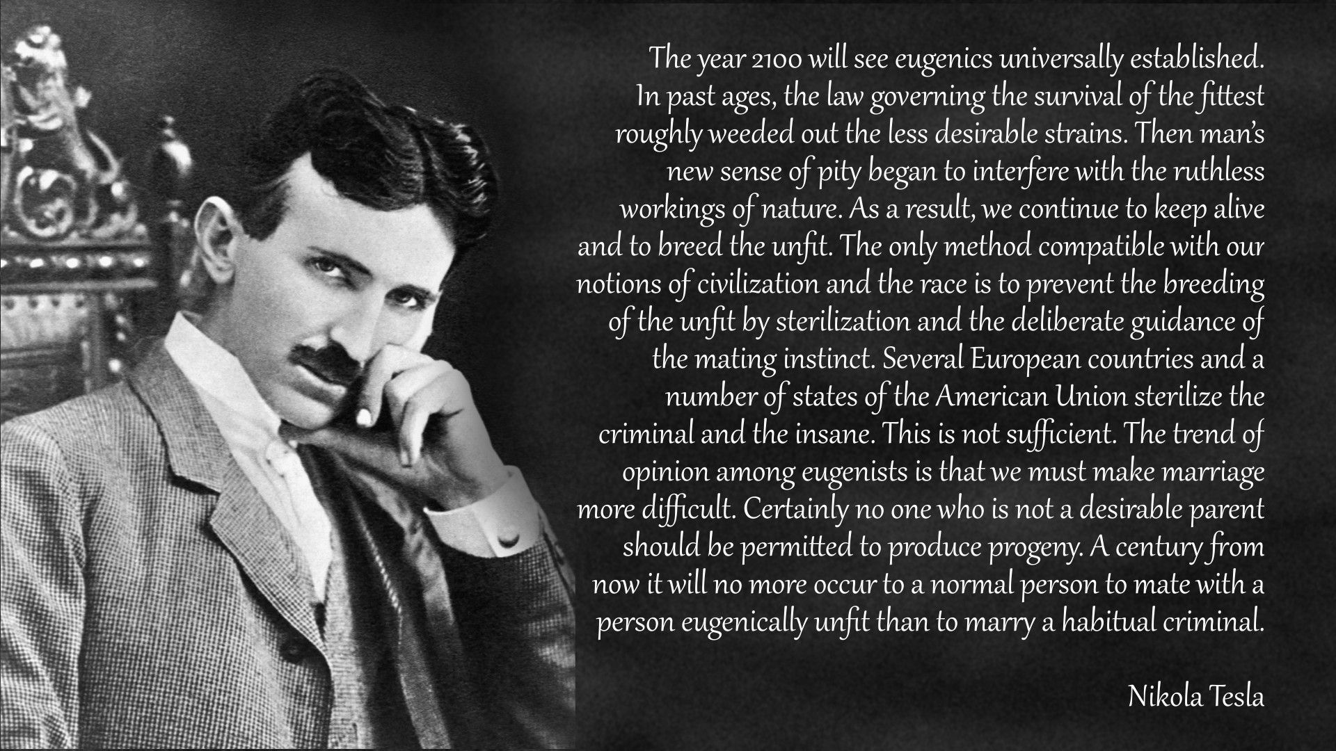 Nikola Tesla Eugenics - HD Wallpaper 