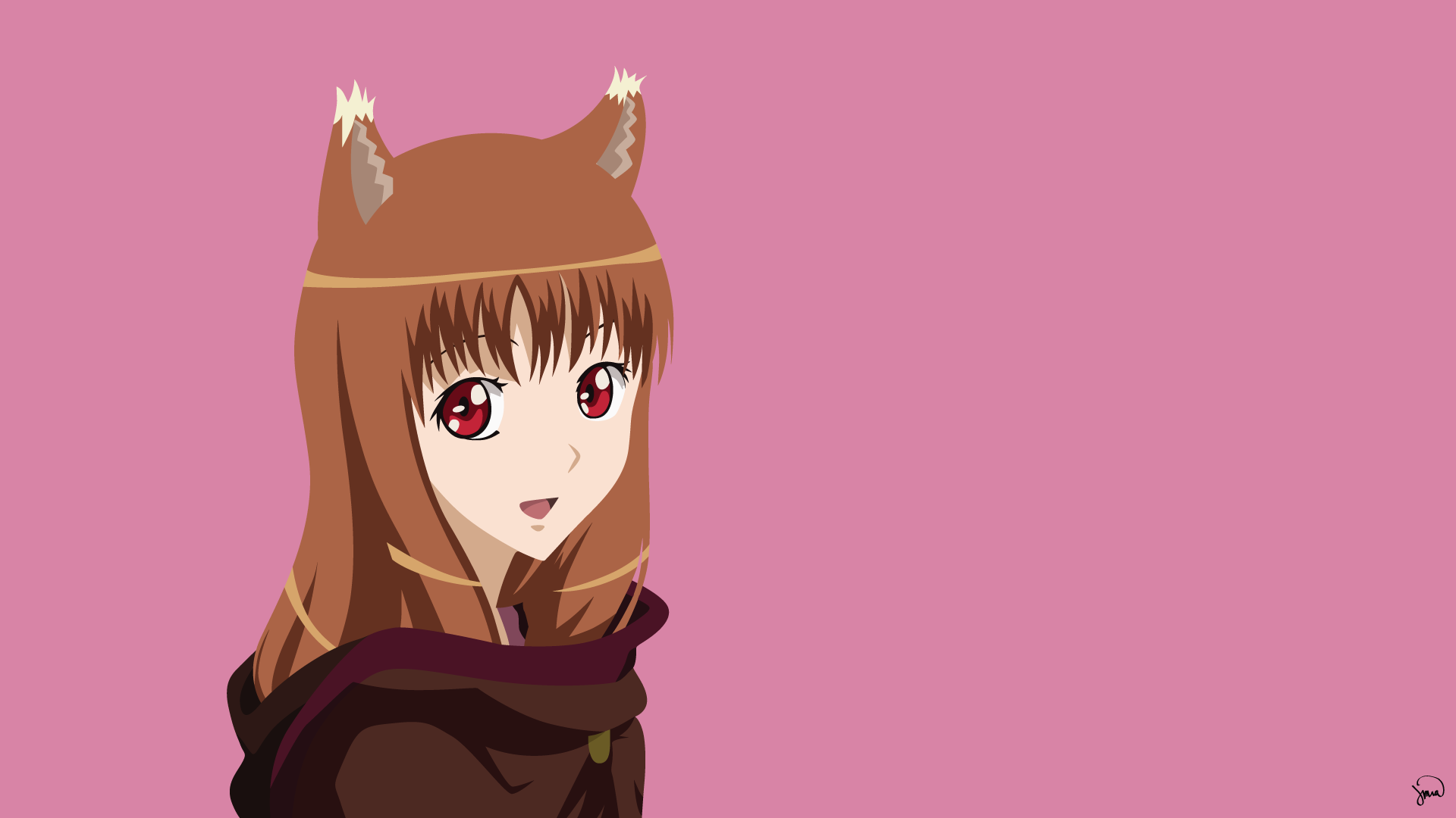 Minimalistic Spice And Wolf - HD Wallpaper 