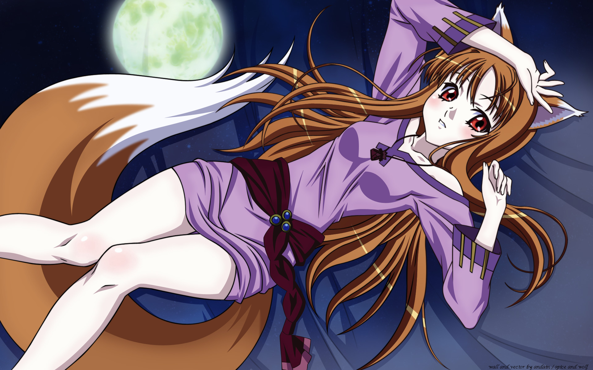 Spice And Wolf Wallpaper - Fox Girl Anime Characters - HD Wallpaper 