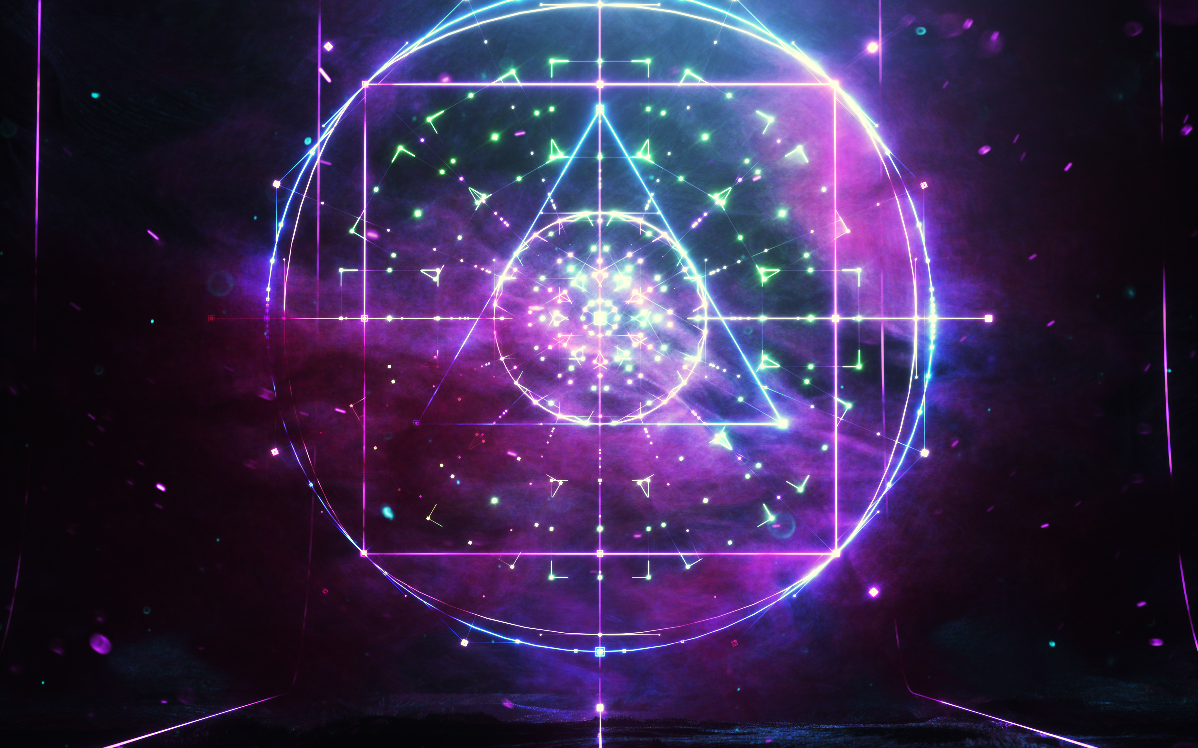 Elements, Dark, Triangles, Circles, Geometric, Digital - After Effects 2018 Loading - HD Wallpaper 