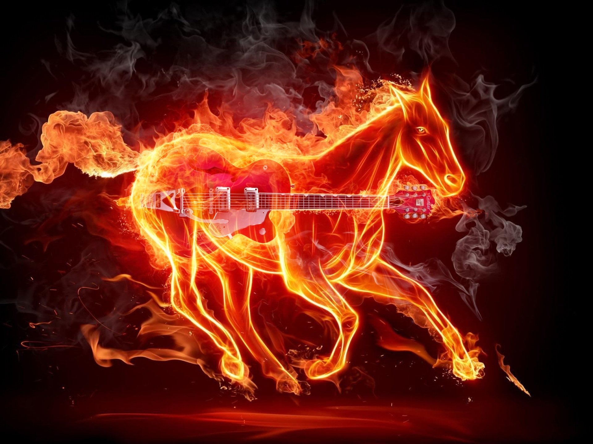 Download Hd Element Desktop Wallpaper Id - Fire Horse - HD Wallpaper 