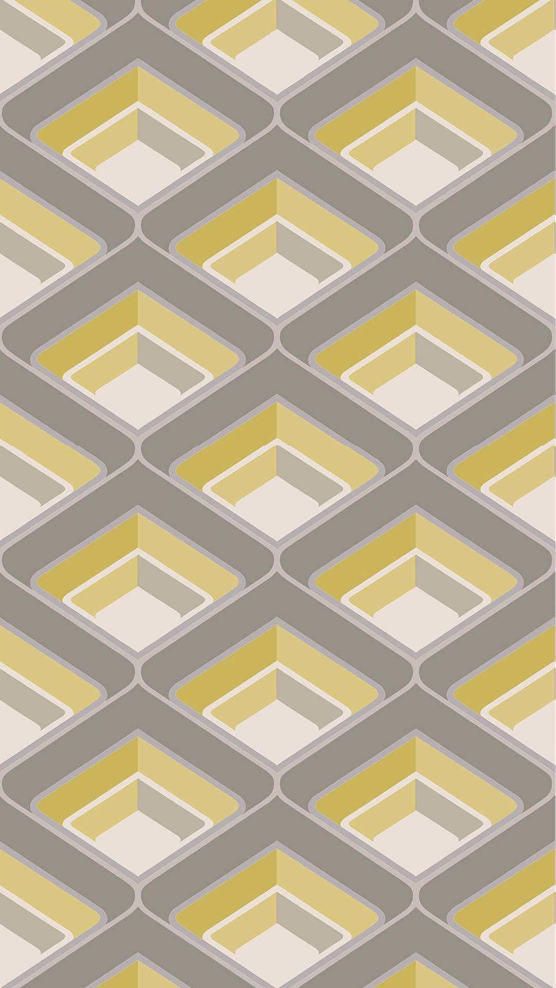 Behang Retro Geel Grijs - HD Wallpaper 