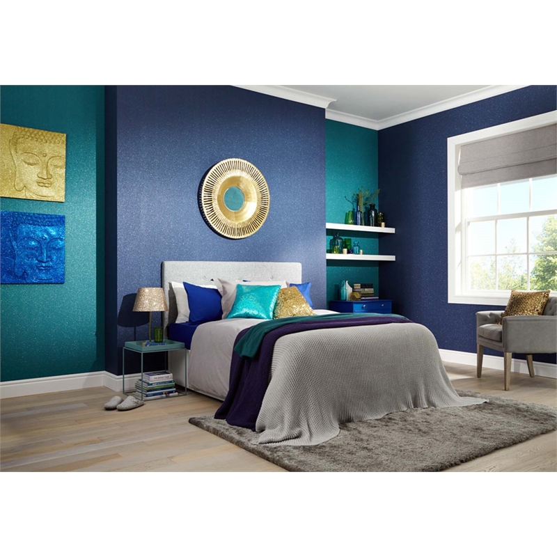 Blue Glitter Wall - HD Wallpaper 