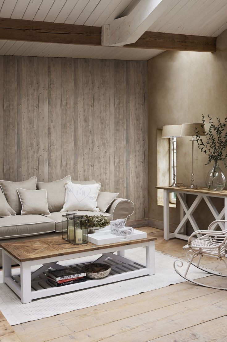 Wood Effect Wallpaper Living Room Ideas - HD Wallpaper 