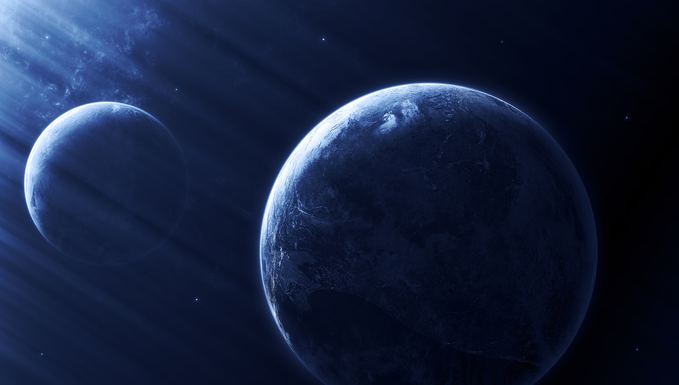 Light Effect, Sci Fi, Blue, Planets, Dark Desktop Background - Planet - HD Wallpaper 
