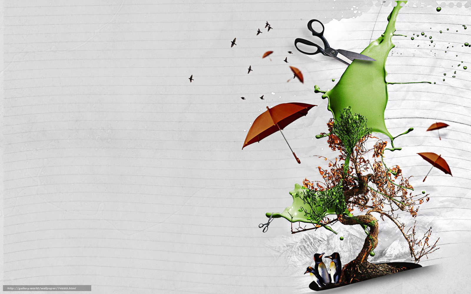 Download Wallpaper Scissors, Collage, Photoshop, Umbrella - Creative Graphic Designer Background - HD Wallpaper 