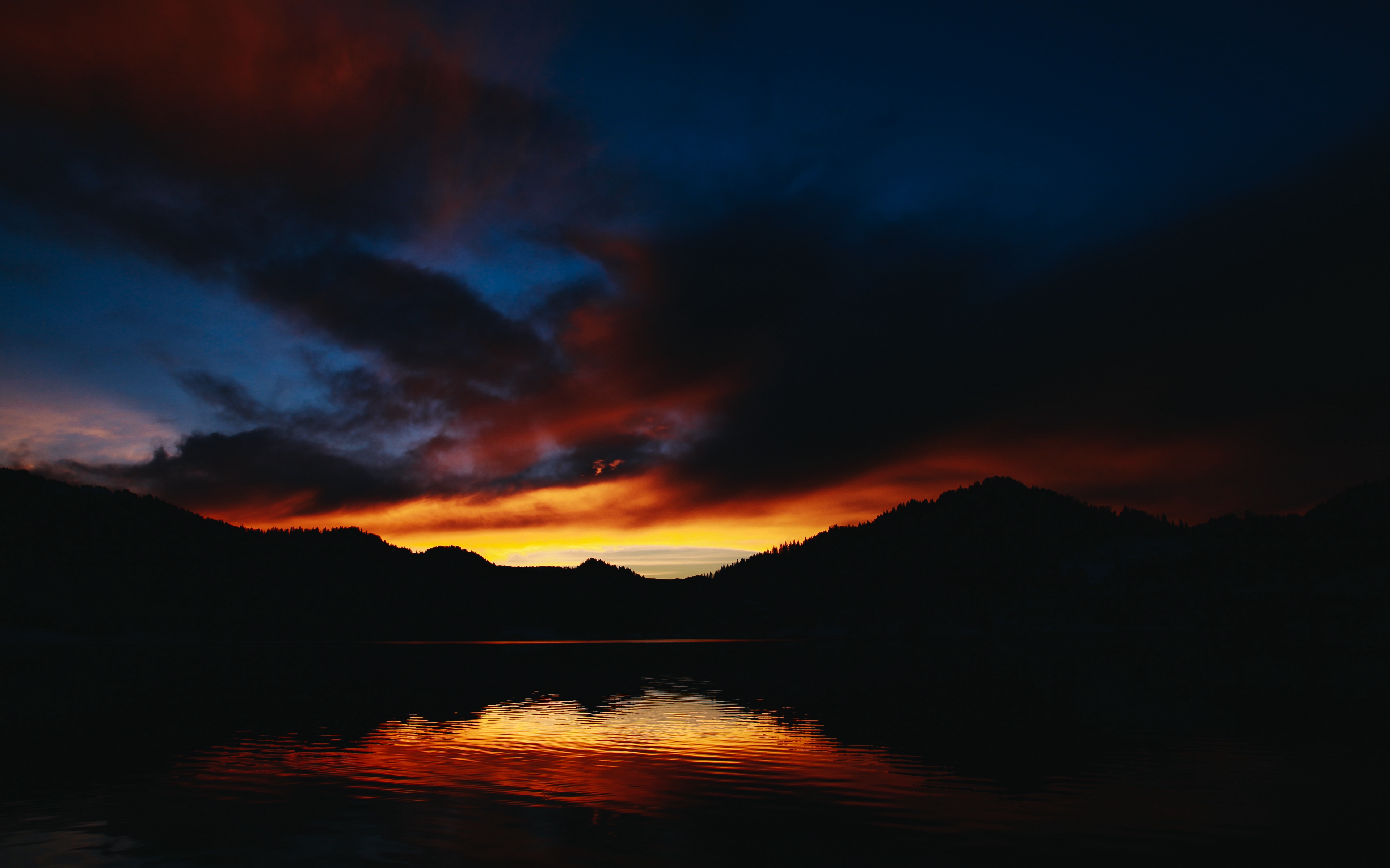 Wallpaper Lake, Sunset, Horizon, Romania - Wallpaper - HD Wallpaper 
