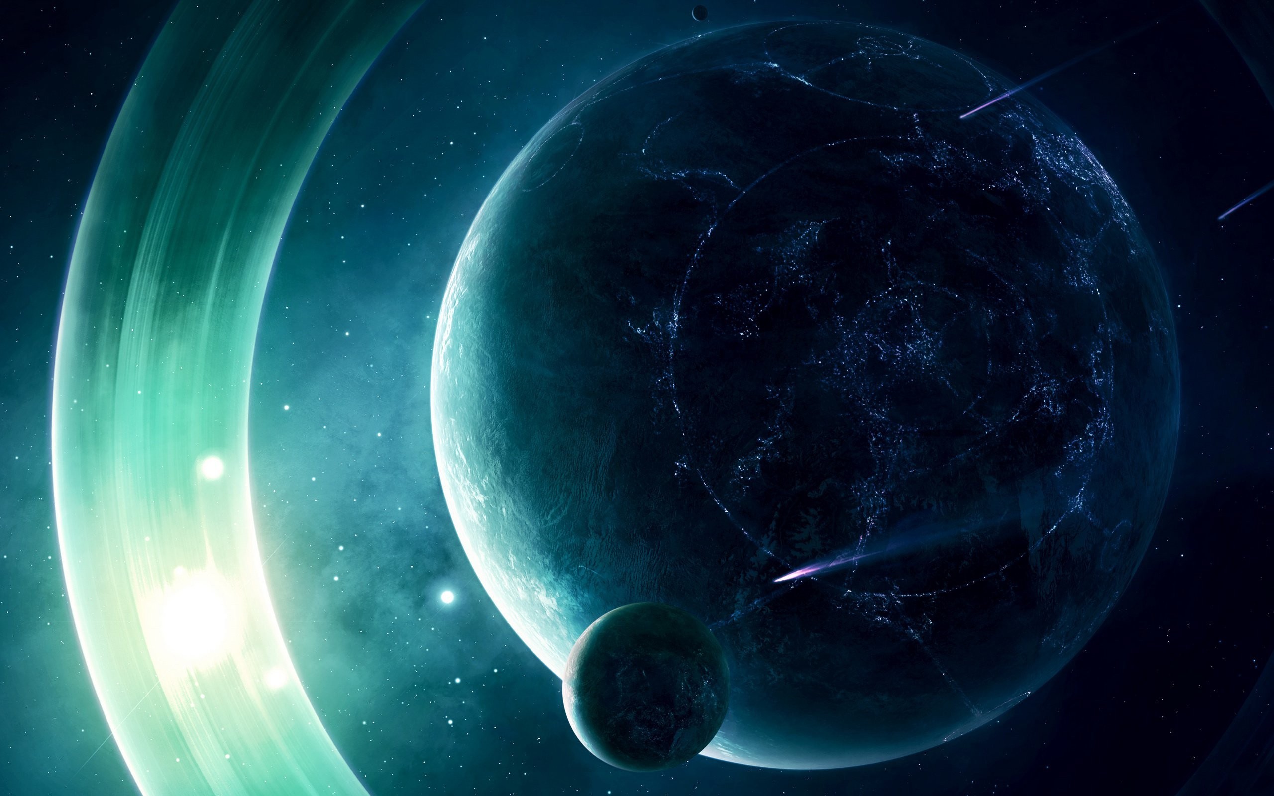 Hd Wallpaper Of An Alien Colony Mac Pc - Futuristic Sci Fi Planet - HD Wallpaper 