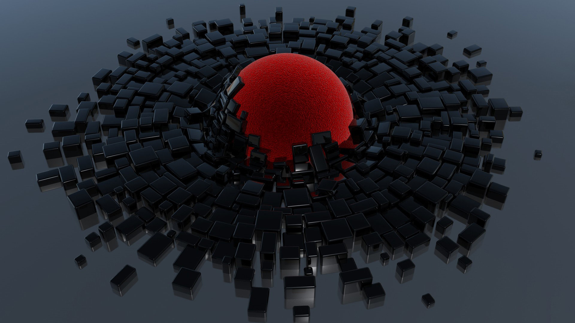 Free Download 3d Wallpaper Id - Red And Black Ball Hd - HD Wallpaper 