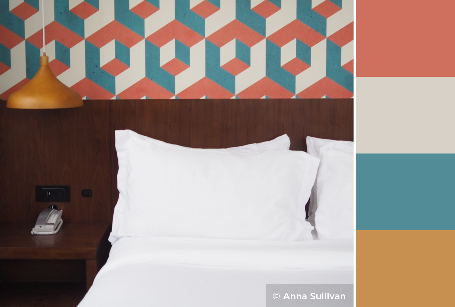 Teal And Coral - Three Colour Combination For Bedroom Walls - HD Wallpaper 