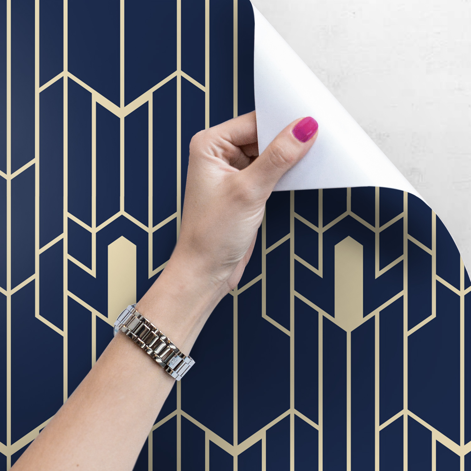 Navy Blue And Gold Peel And Stick - HD Wallpaper 