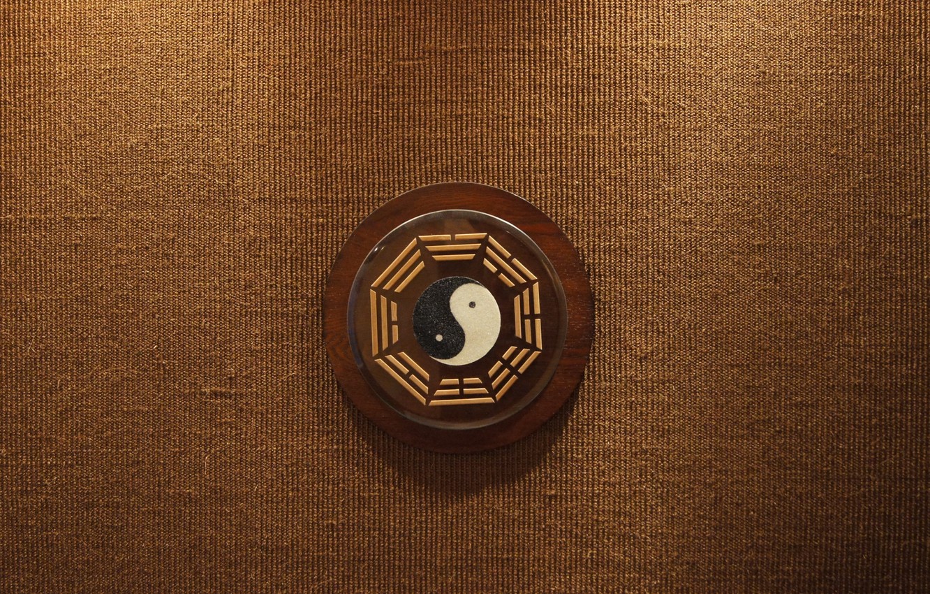 Photo Wallpaper Background, Tree, Sign, Texture, Symbol, - Ying Yang Beige Background - HD Wallpaper 