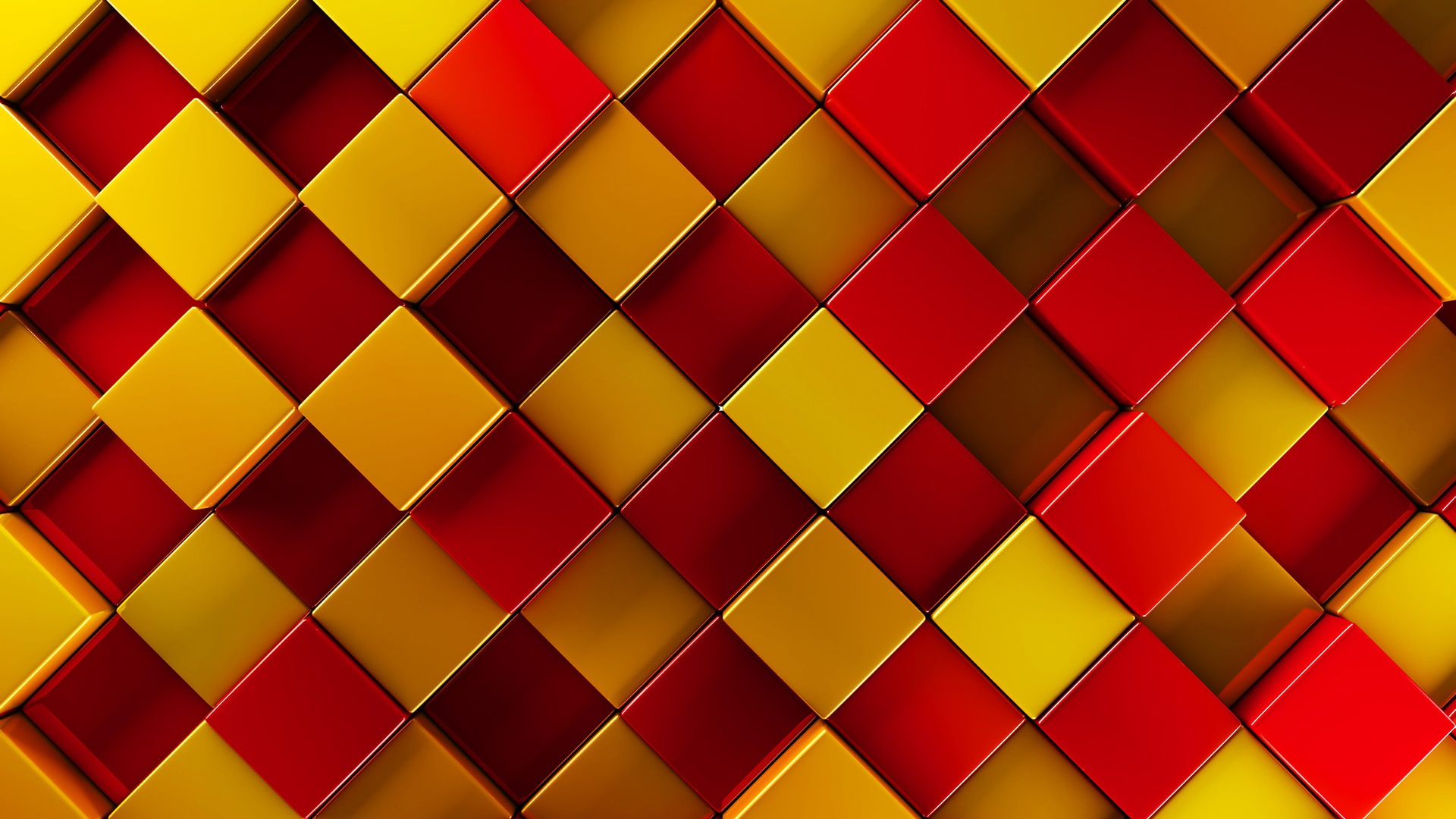 Wallpaper 3d Squares, Red, Yellow, Brown - Touchline Power Flags - HD Wallpaper 