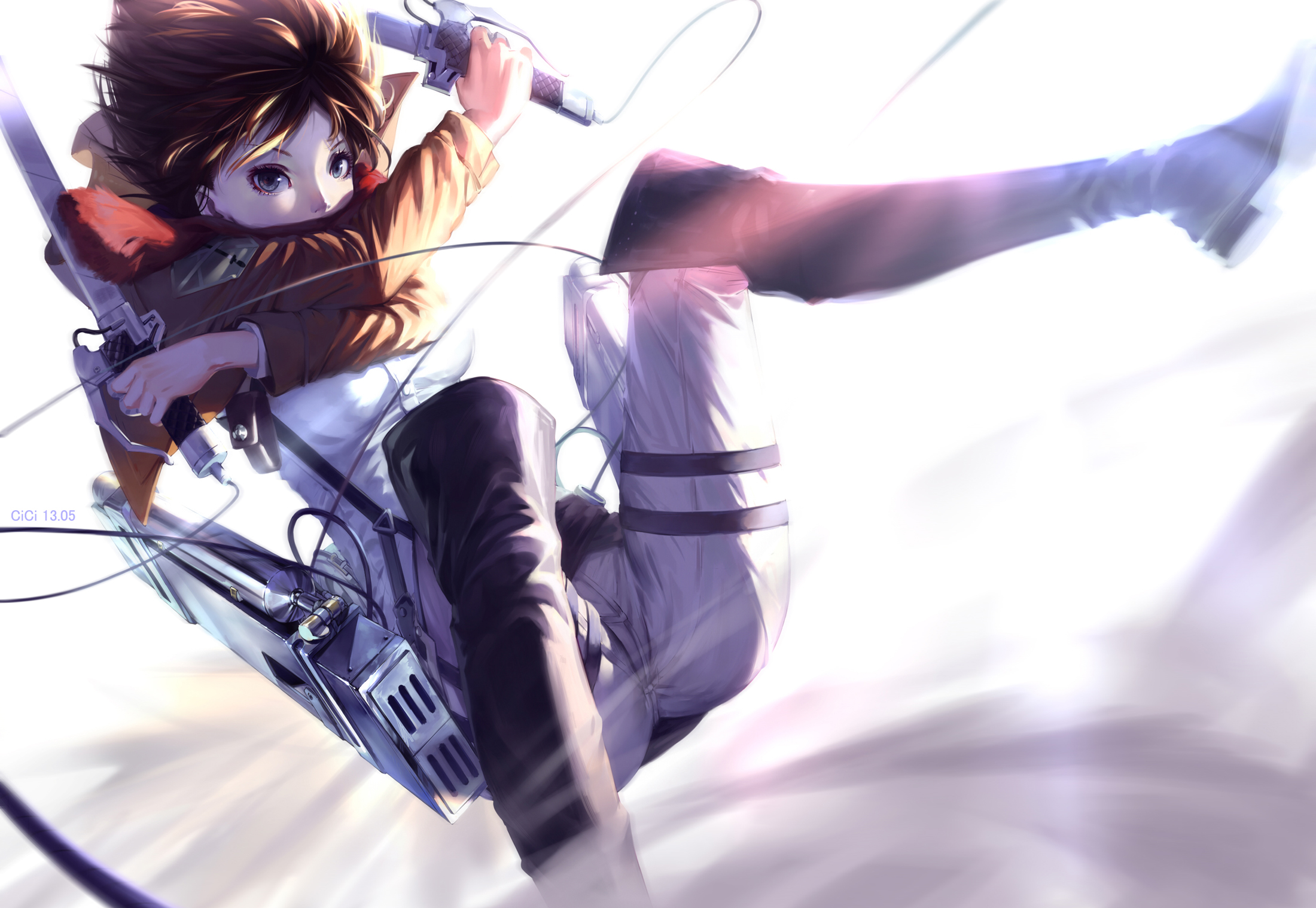 Wallpaper - Anime Girl Brown Hair Sword - HD Wallpaper 