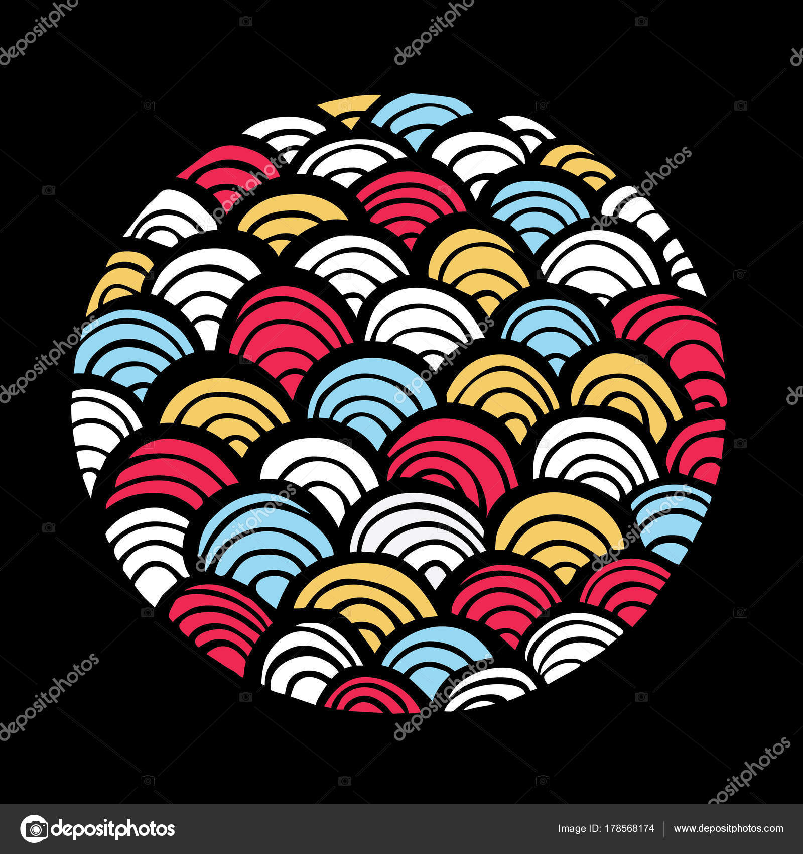 Decorative Circle Fish Design - HD Wallpaper 